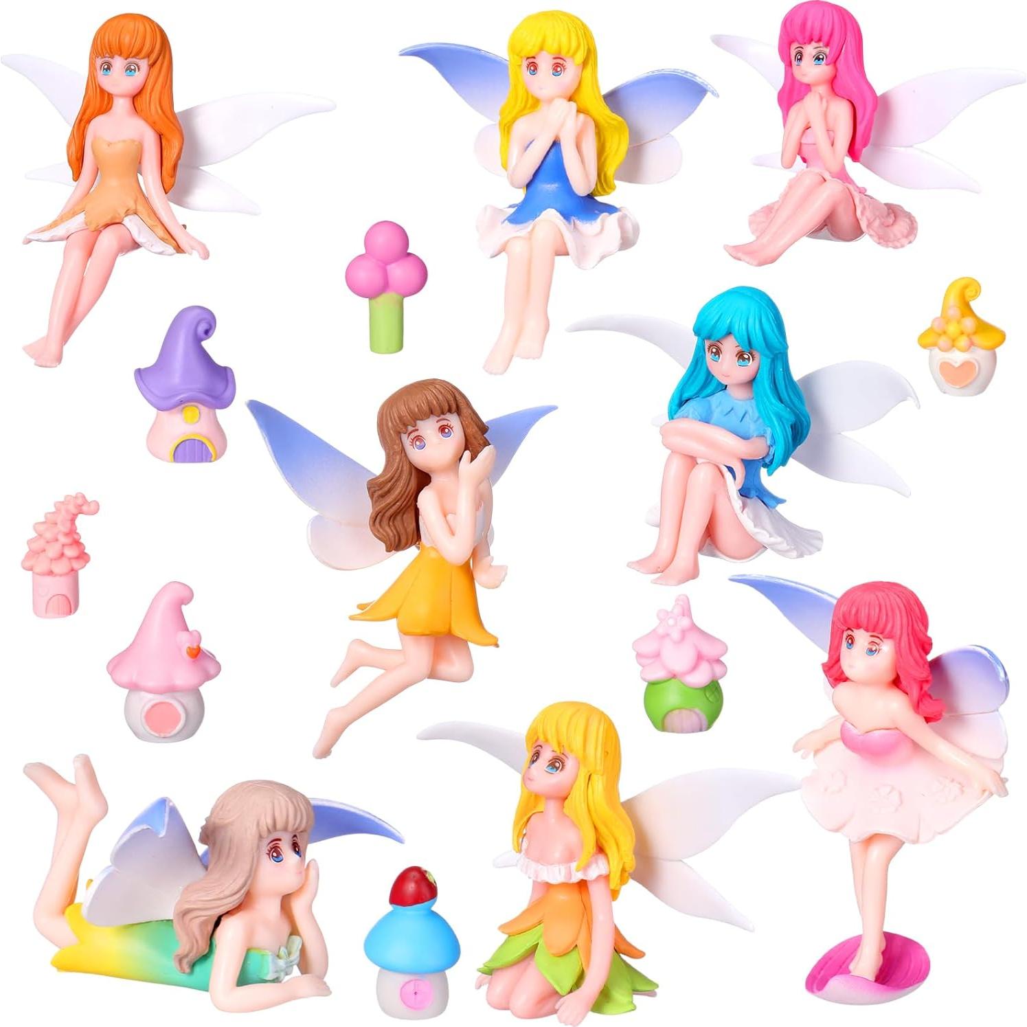 Weysat 15 Piezas Accesorios de Jardín Miniatura Resina Hadas