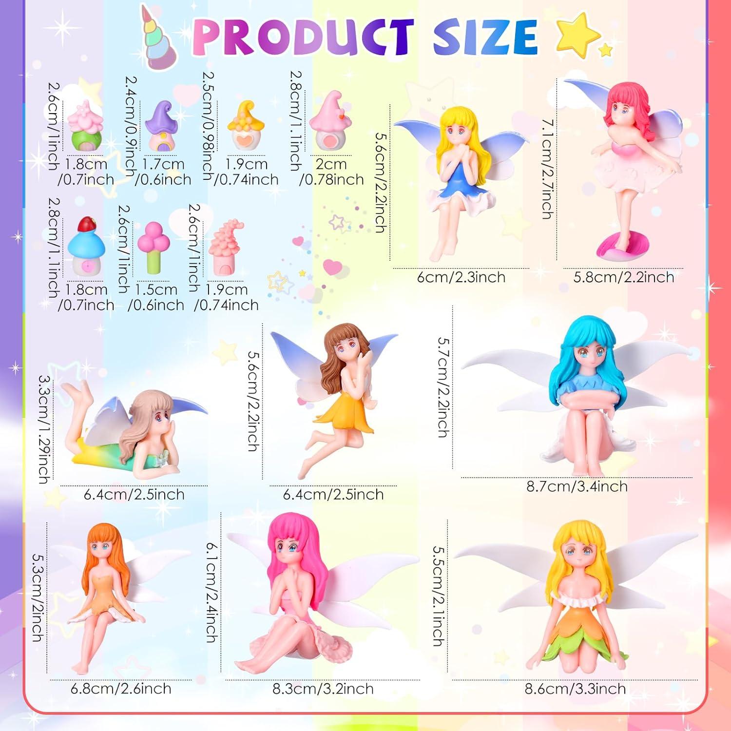 Weysat 15 Piezas Accesorios de Jardín Miniatura Resina Hadas