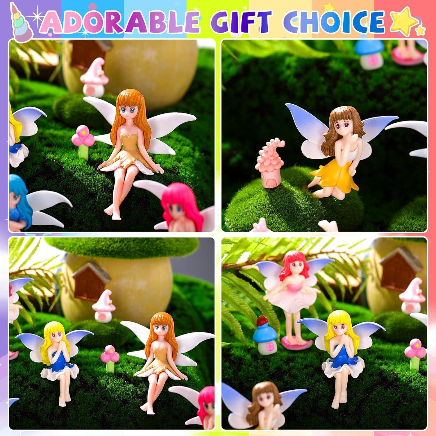 Weysat 15 Piezas Accesorios de Jardín Miniatura Resina Hadas