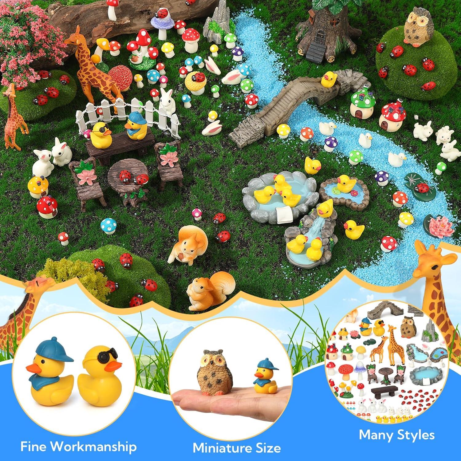 84 Piezas Accesorios de Jardín Miniatura Resina Decorativos