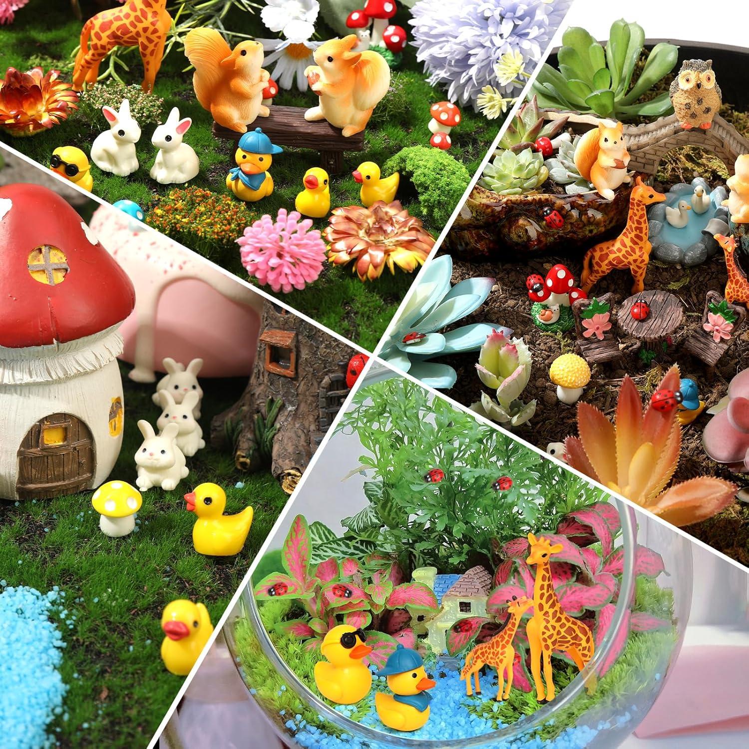 84 Piezas Accesorios de Jardín Miniatura Resina Decorativos