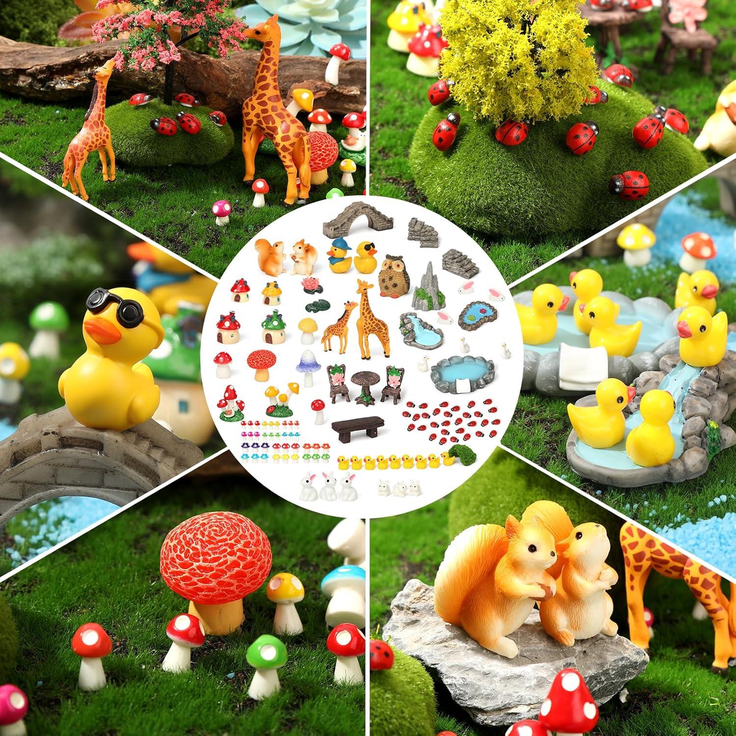 84 Piezas Accesorios de Jardín Miniatura Resina Decorativos