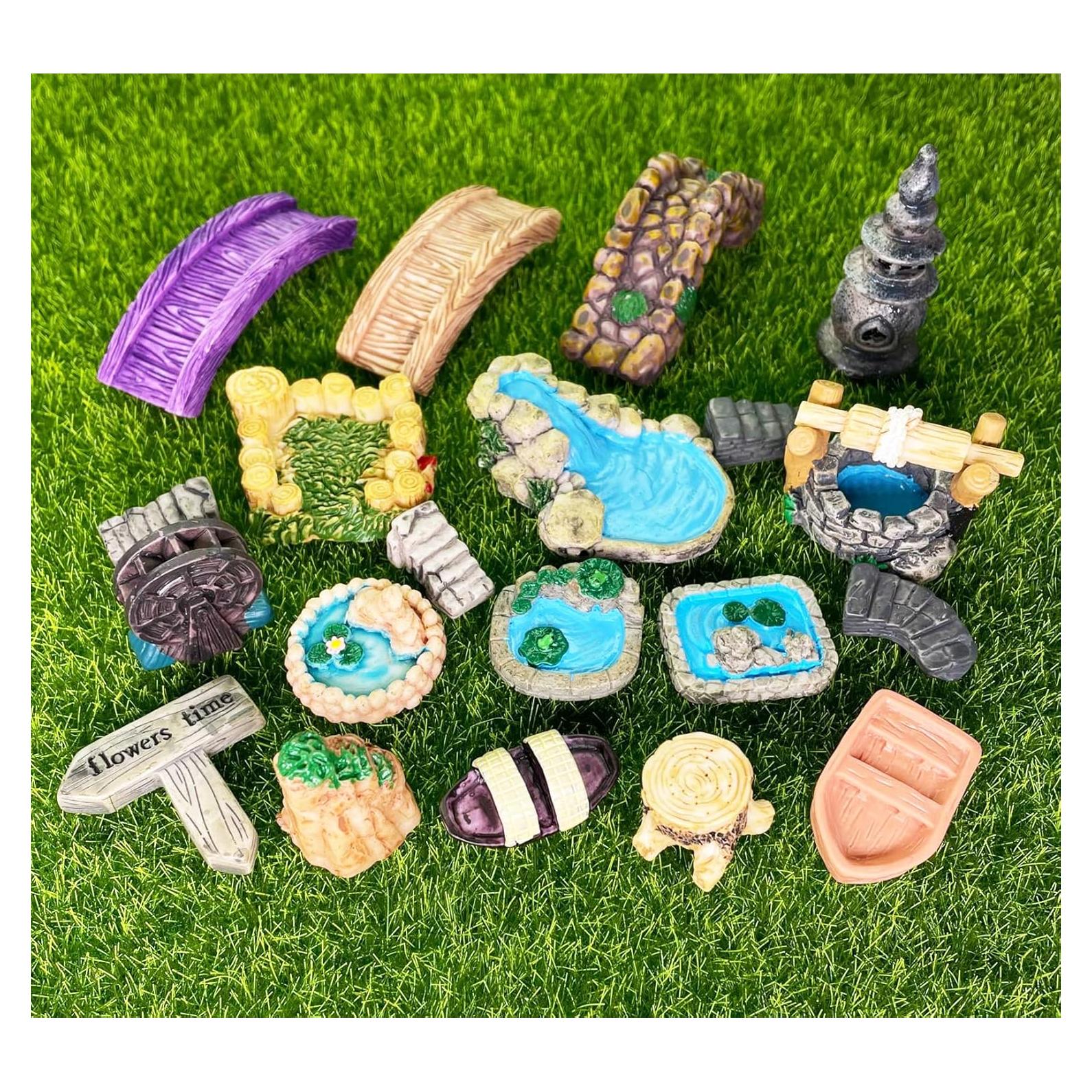 20 Accesorios para Jardín de Hadas JKanruh - Resina Miniatura