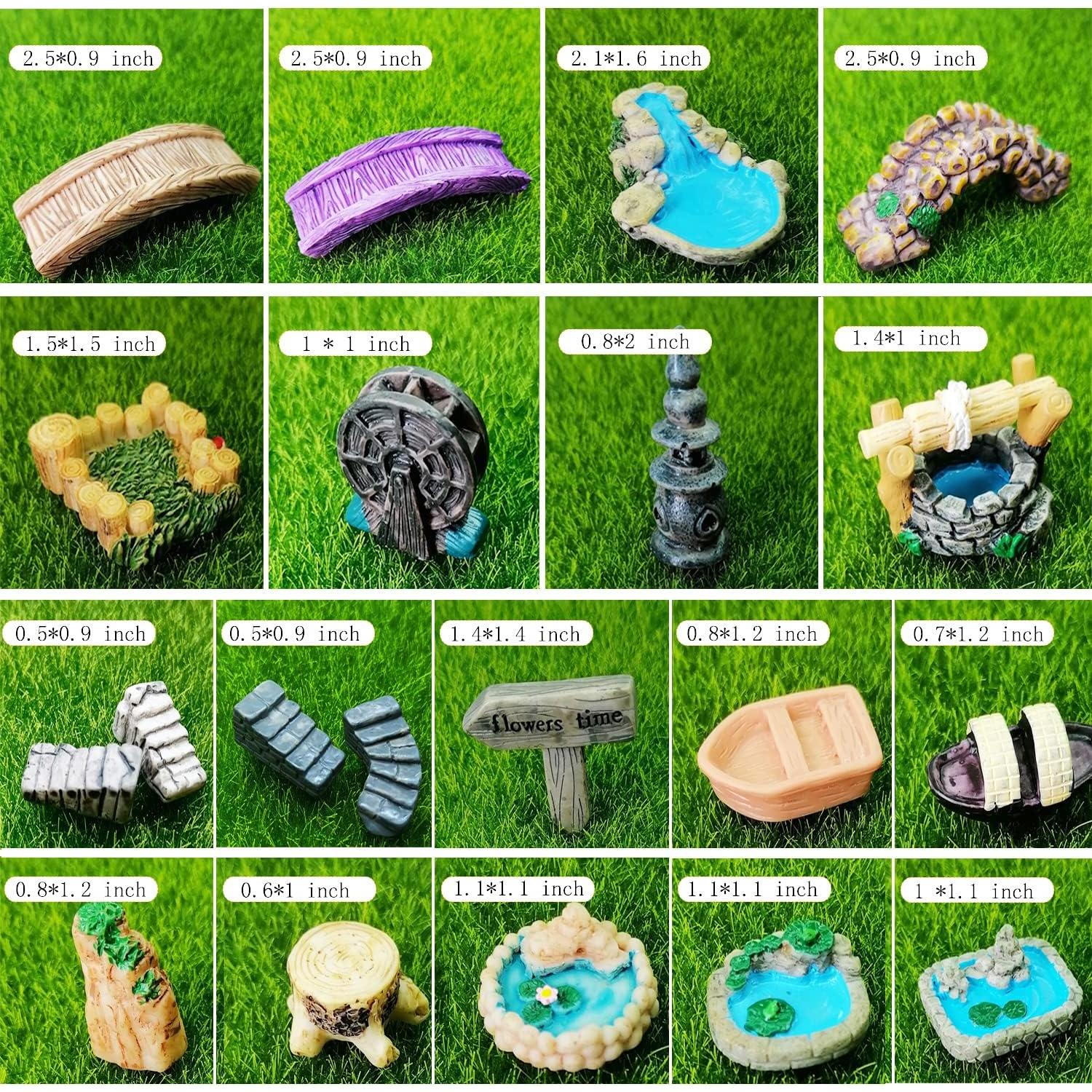 20 Accesorios para Jardín de Hadas JKanruh - Resina Miniatura