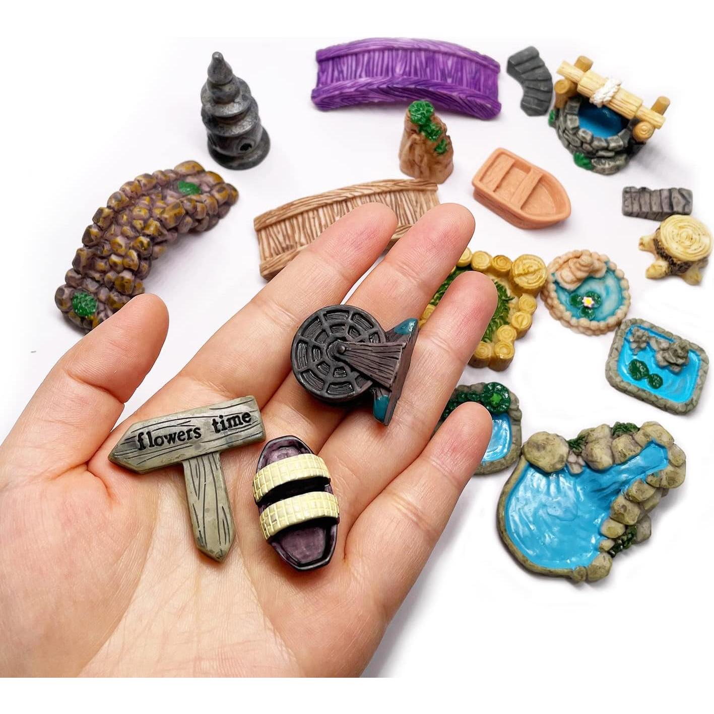 20 Accesorios para Jardín de Hadas JKanruh - Resina Miniatura