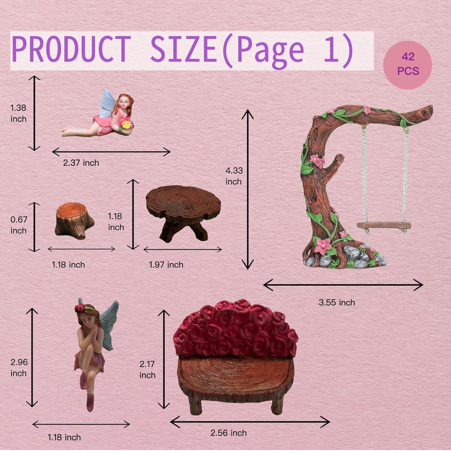 Juego de columpio de hadas en miniatura Annowaway 42 piezas