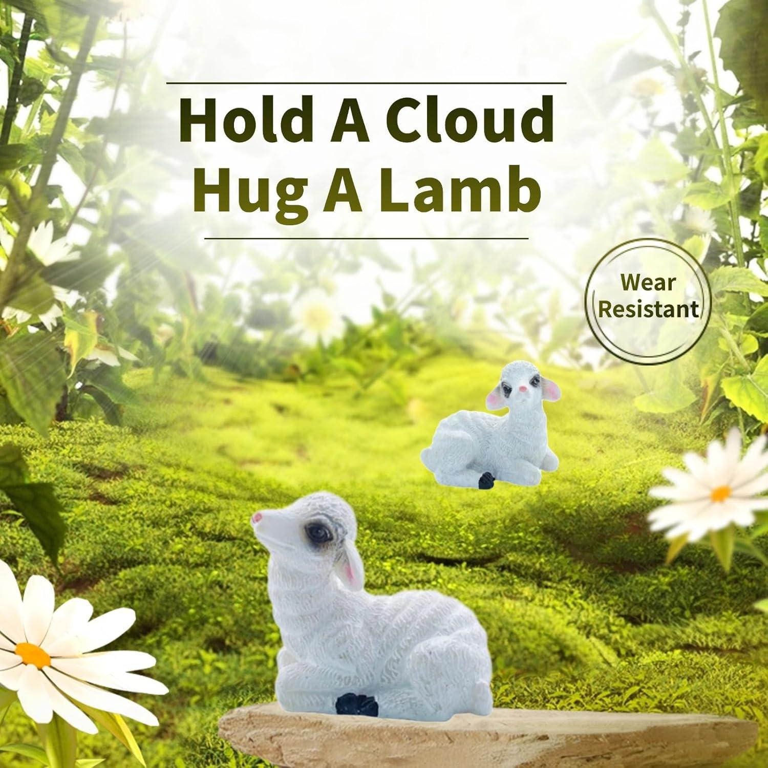 Figuras de Cordero Miniatura Gopu - 4 Pcs para Jardín de Hadas