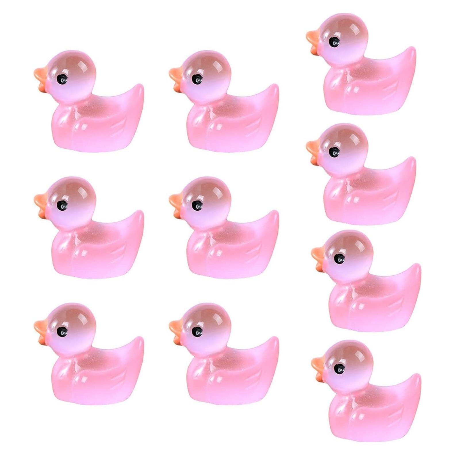 10 Figuras de Patos Miniatura Rojo Rosa PurYupearl