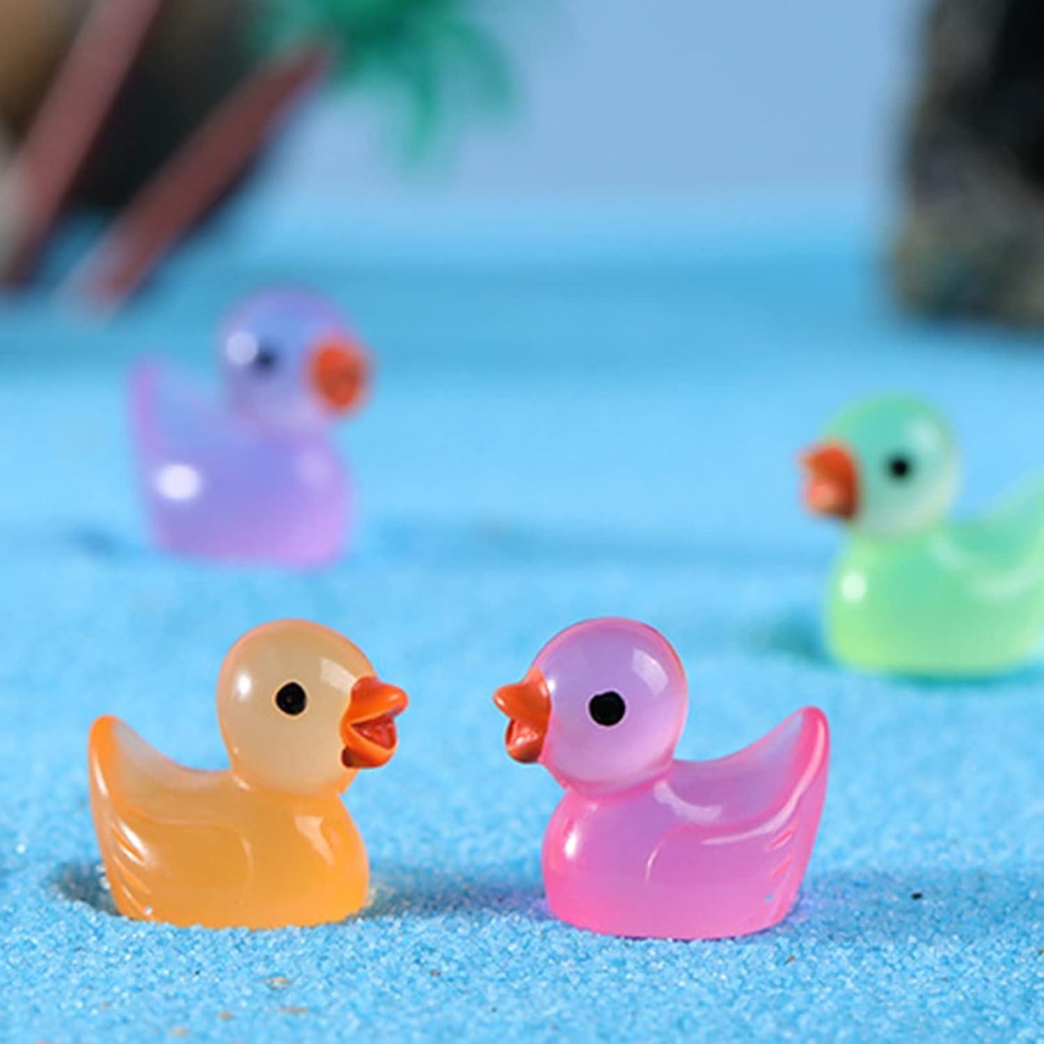 10 Figuras de Patos Miniatura Rojo Rosa PurYupearl