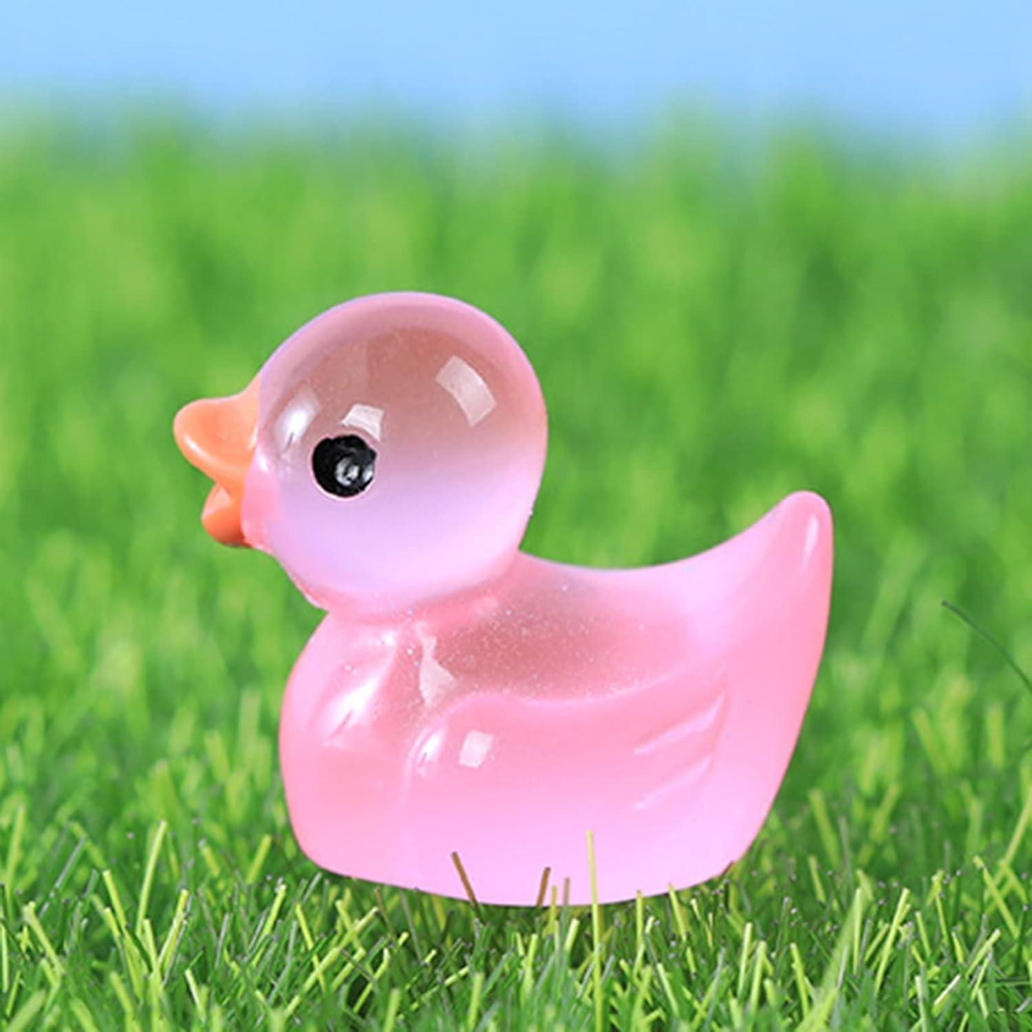 10 Figuras de Patos Miniatura Rojo Rosa PurYupearl