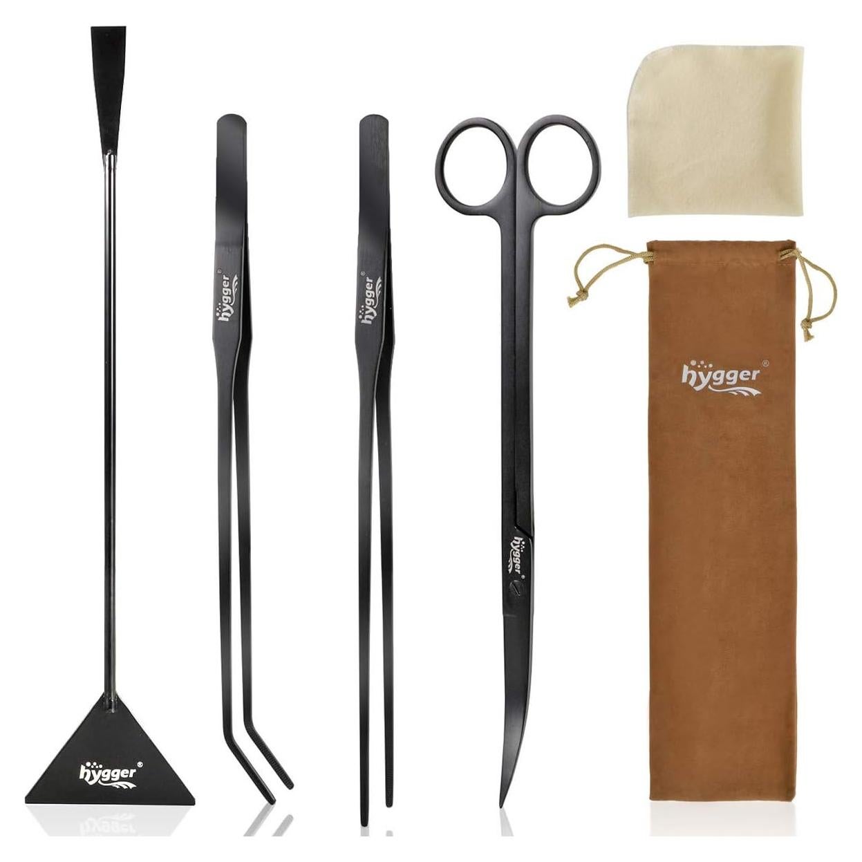 Kit de Herramientas para Acuarios Hygger - 4 Piezas Acero Inoxidable