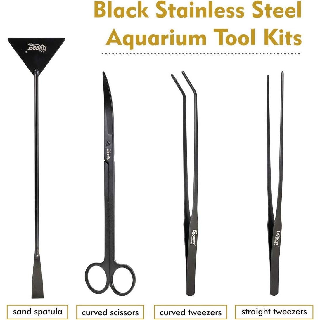 Kit de Herramientas para Acuarios Hygger - 4 Piezas Acero Inoxidable