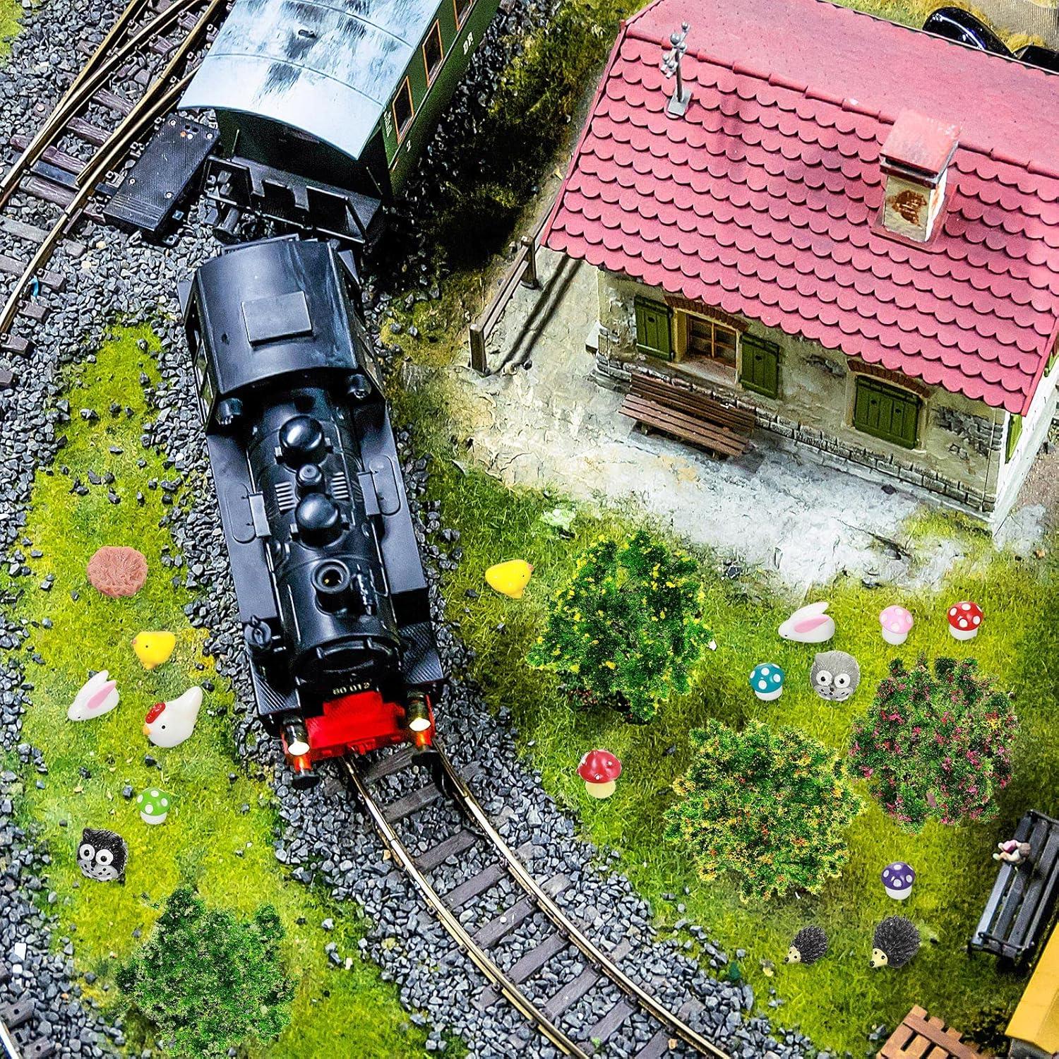 Hoteam 72 Pcs Accesorios de Jardín Miniatura Animales y Árboles