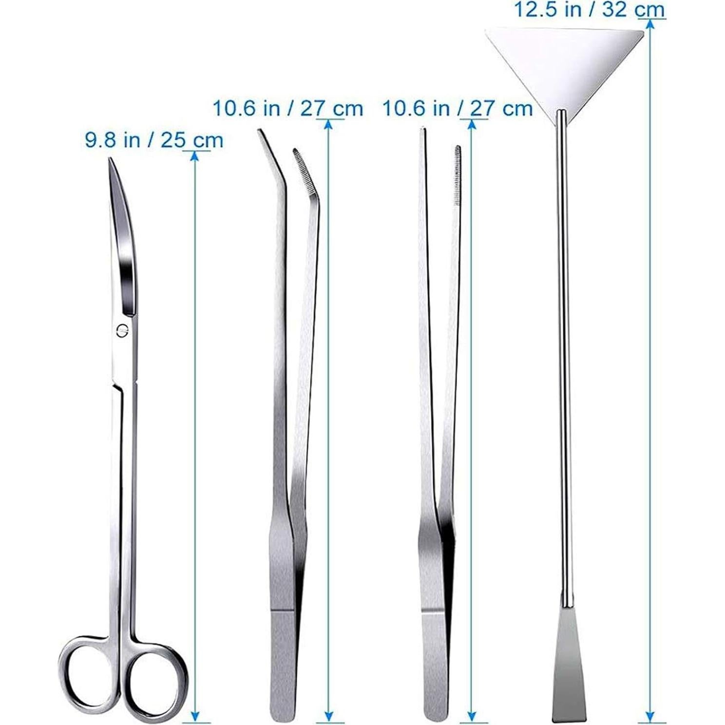 Set de Herramientas de Acuascaping Jeeco 4 en 1 Acero Inoxidable