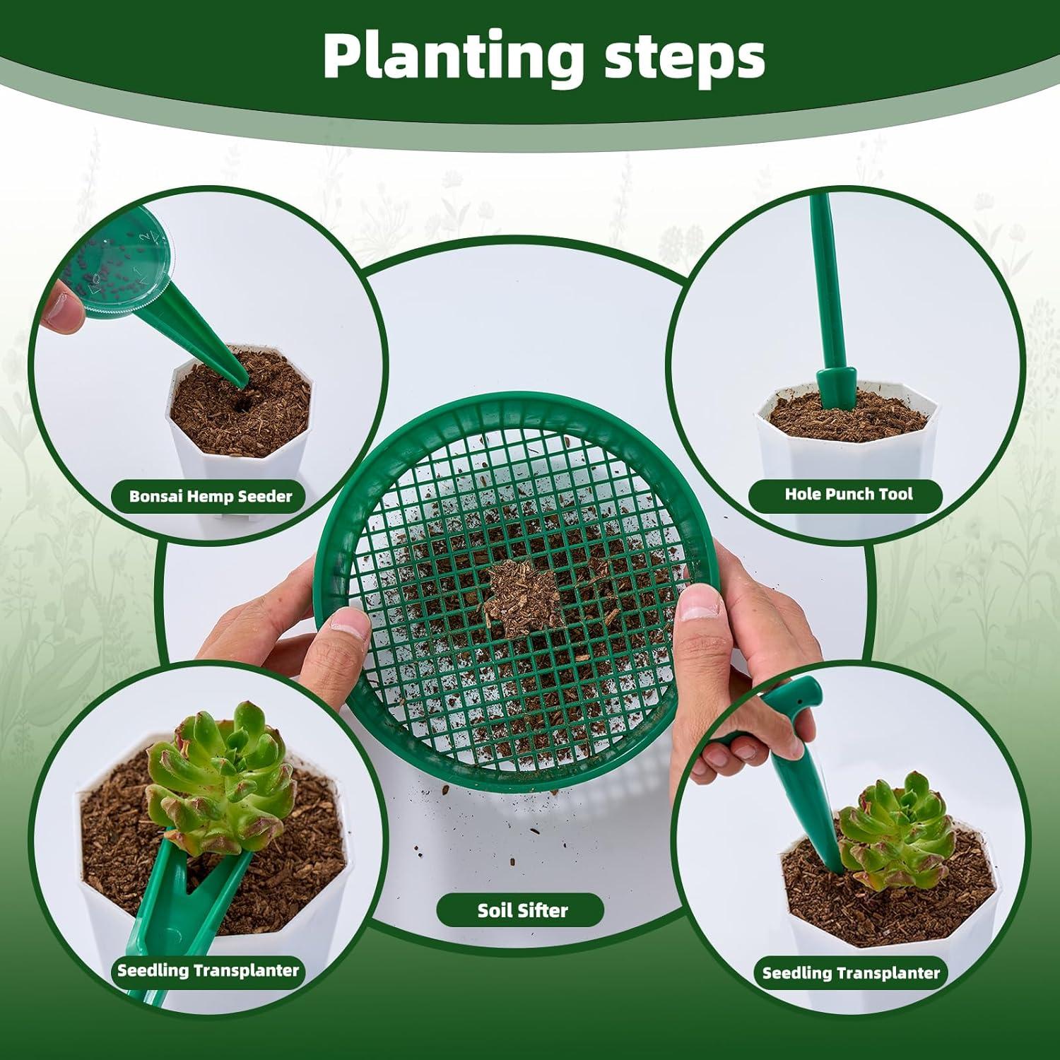 Kit de Jardinería 175 Piezas SteelyCo - Herramientas para Bonsái y Suculentas