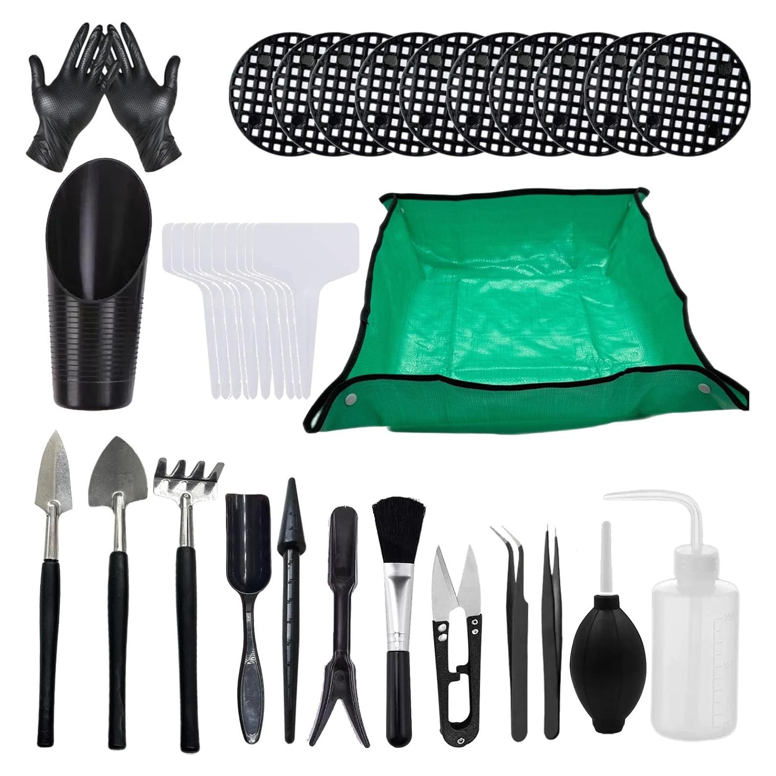 Juego de Herramientas para Suculentas LUFOX 35PCS con Alfombrilla