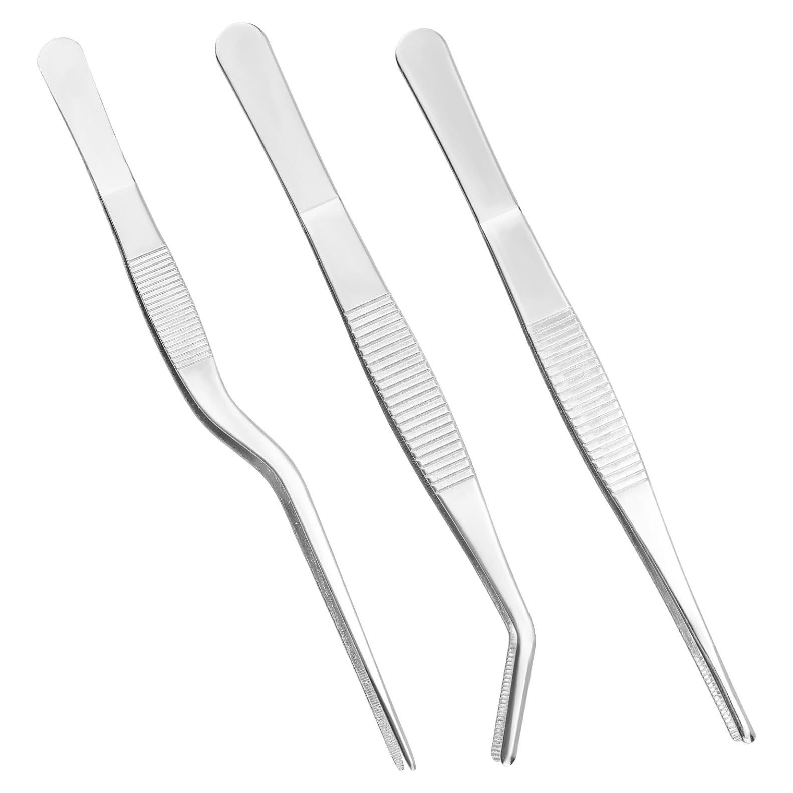 Juego de 3 Pinzas de Acero Inoxidable Tinoaly 16cm para Jardinería