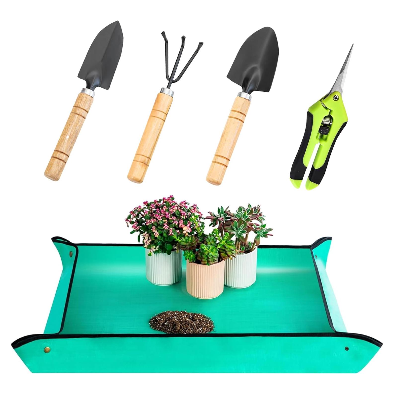 Set de Herramientas de Jardín IIUIKOO 5 Piezas Hierro Verde