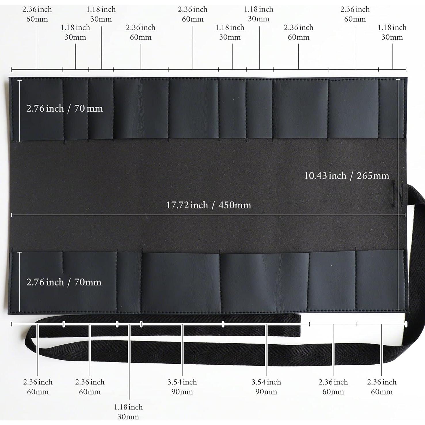 Funda de Herramientas de Bonsai Wazakura 16 Bolsillos Cuero PU