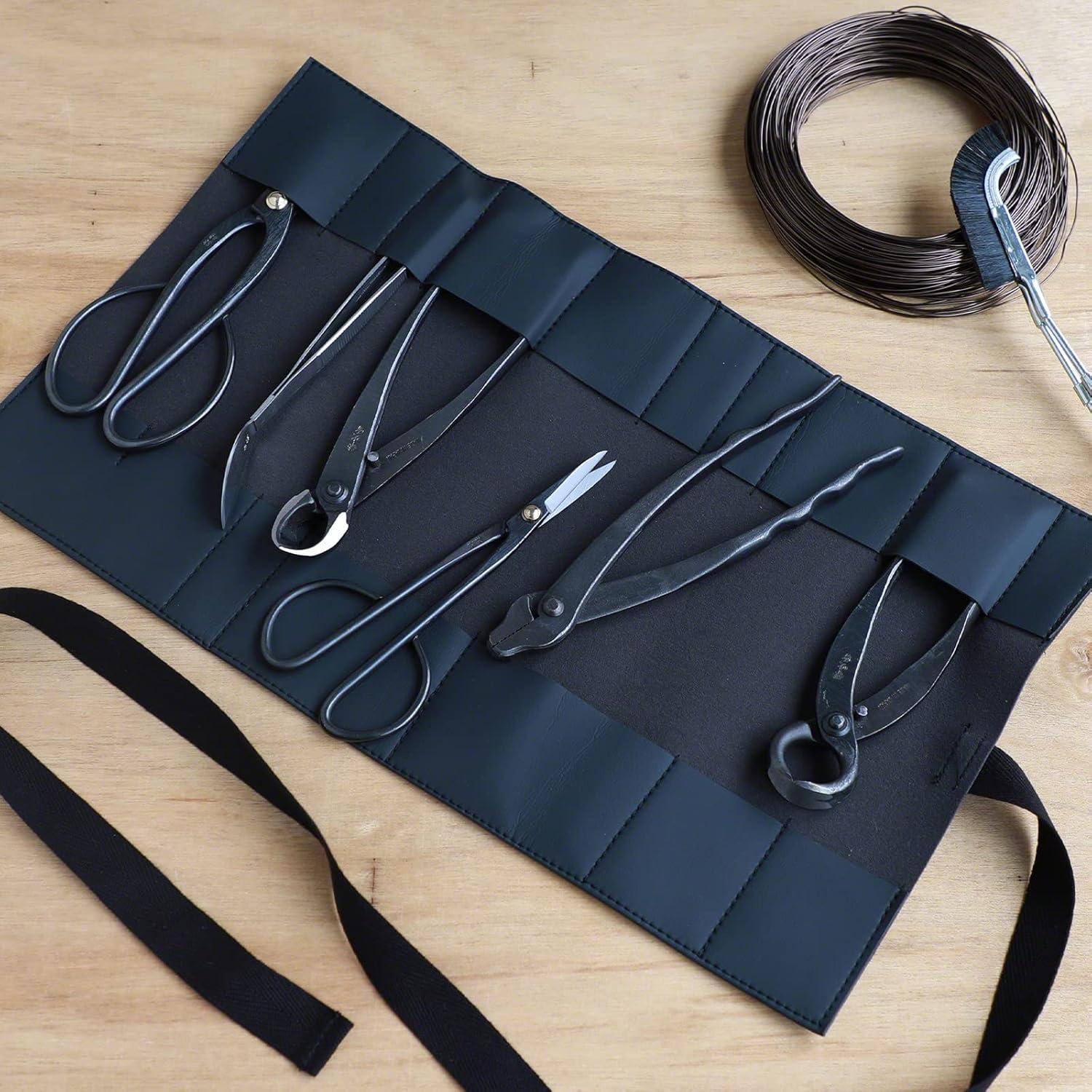 Funda de Herramientas de Bonsai Wazakura 16 Bolsillos Cuero PU