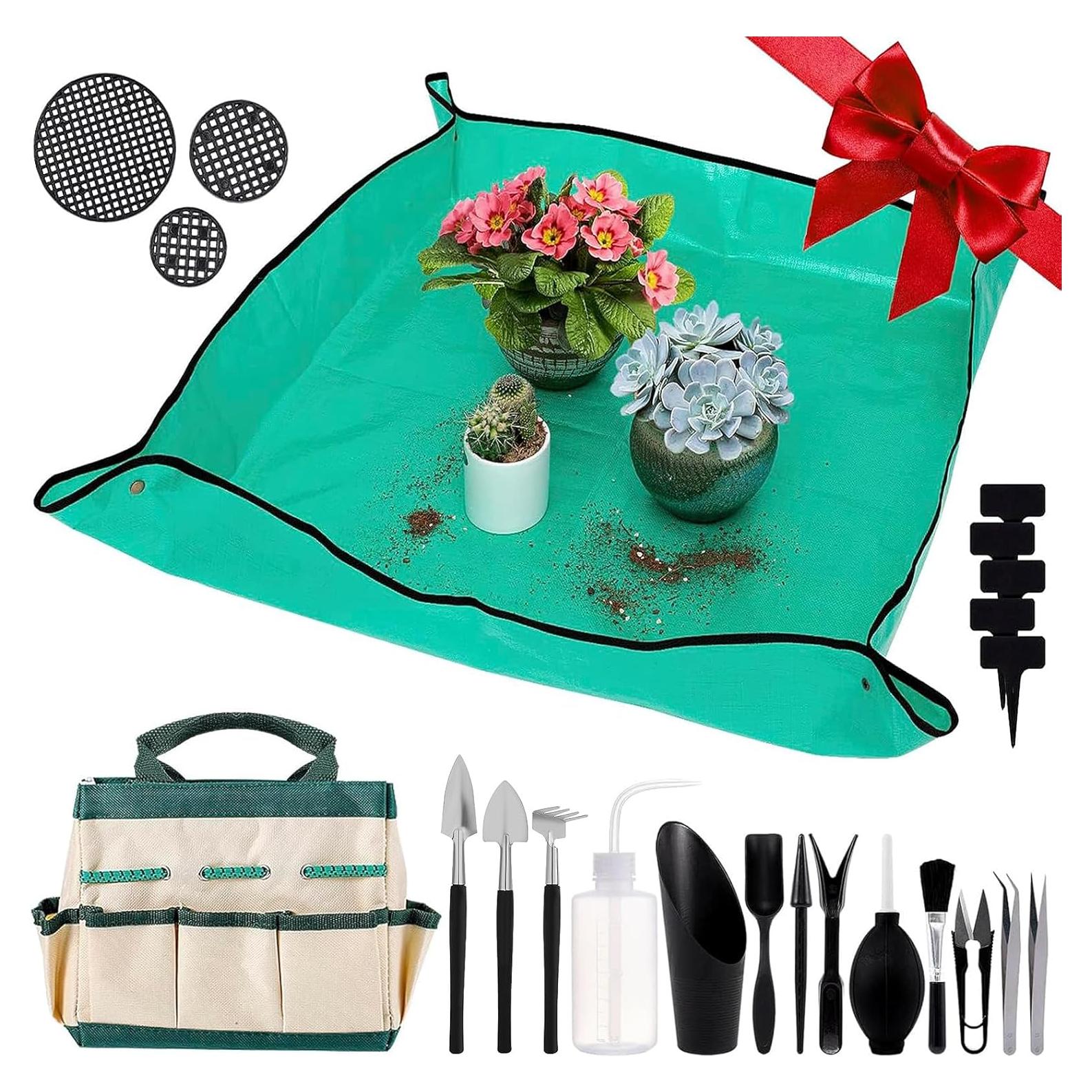 Juego de Herramientas para Suculentas ANPHSIN 44 Pcs Verde