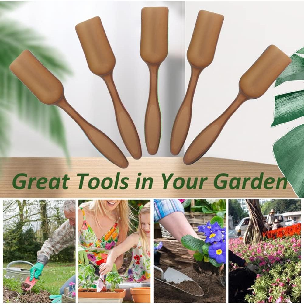 10 Cucharas Mini Jardinería Plásticas Hooiolye Marrón 15cm