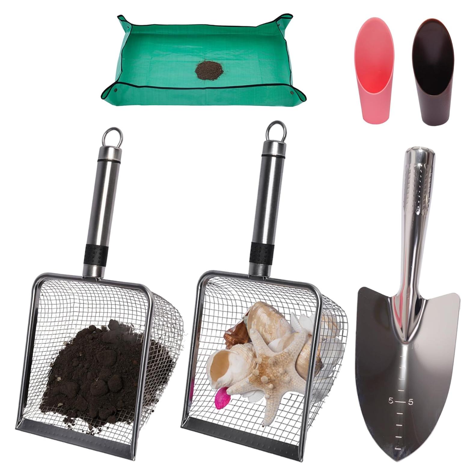 Juego de Herramientas de Jardín Luxzio 6 Piezas Acero Inoxidable