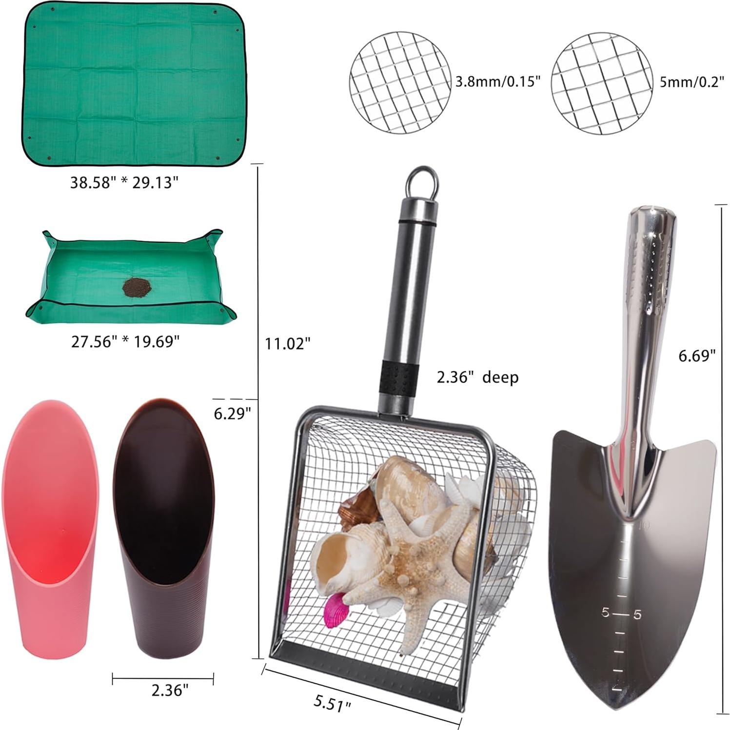 Juego de Herramientas de Jardín Luxzio 6 Piezas Acero Inoxidable