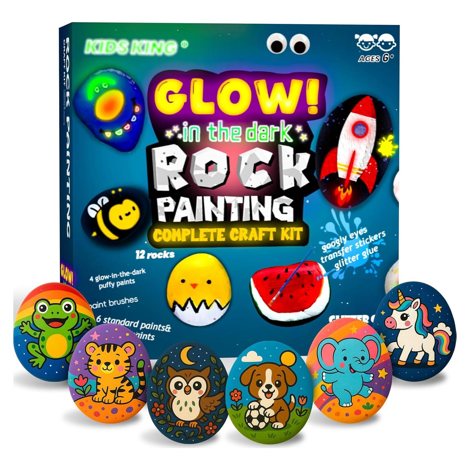 Kit de Pintura de Rocas KIDS KING - Brilla en la Oscuridad