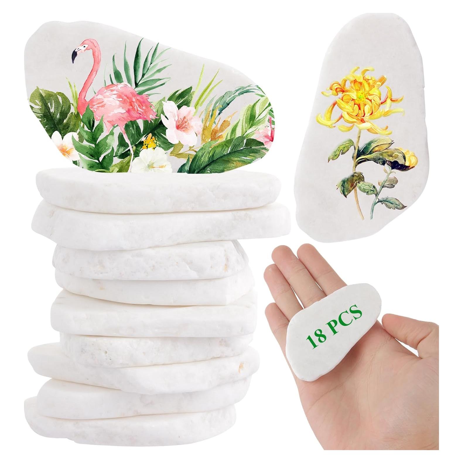 Paquete de 18 Rocas para Pintar EATHEATY 7.6-10.2 cm Planas