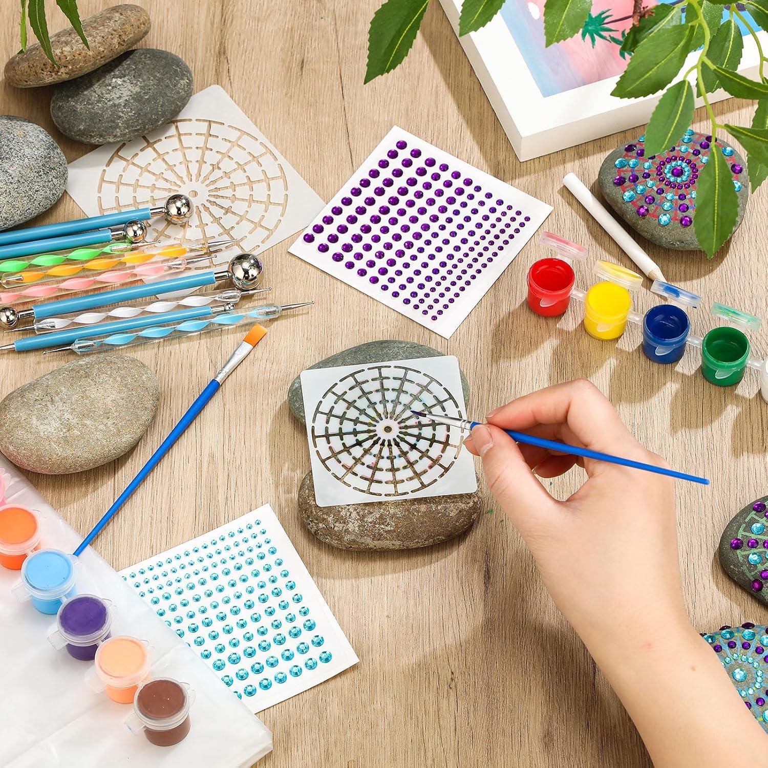 Kit de Pintura de Rocas Mandala RoundFunny - 10 Rocas 7-10 cm