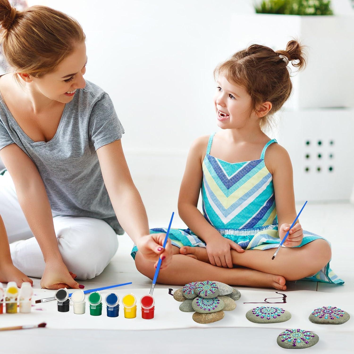 Kit de Pintura de Rocas Mandala RoundFunny - 10 Rocas 7-10 cm