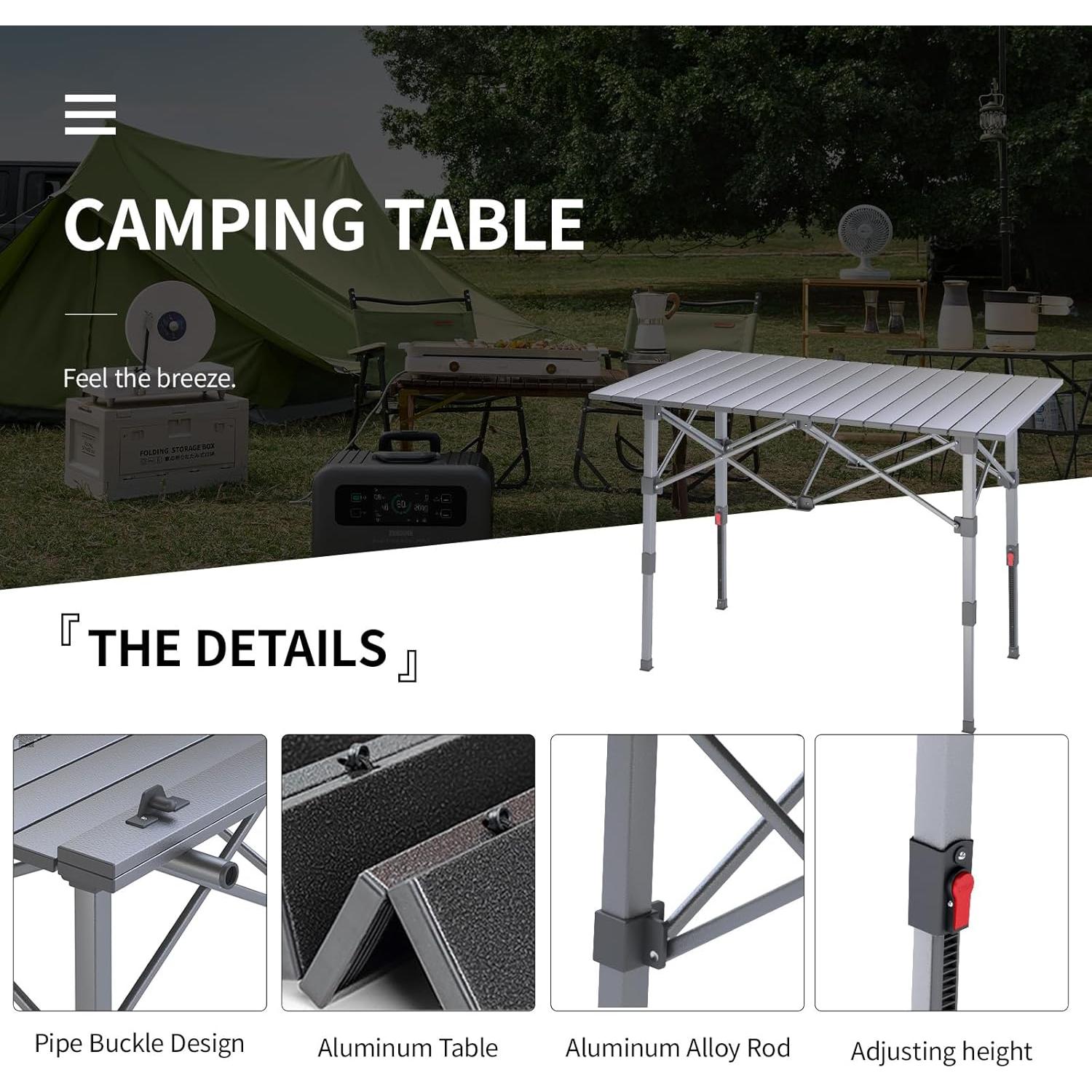 Mesa de Camping Plegable ARMOR CASTLE VF3020-FT 94 cm Ajustable