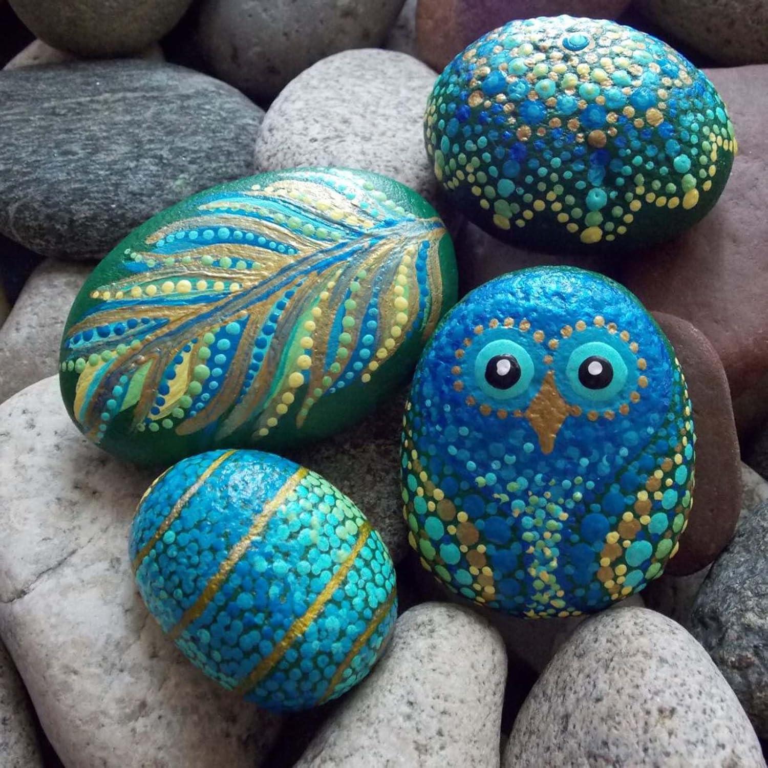 45 Rocas de Río para Pintar SINJEUN 5-8 cm Superficie Lisa