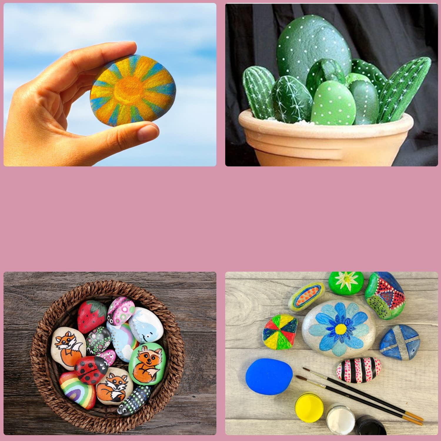 Piedras para Pintar Lulonpon 12 Piezas 7.6-10.2 cm Superficie Lisa