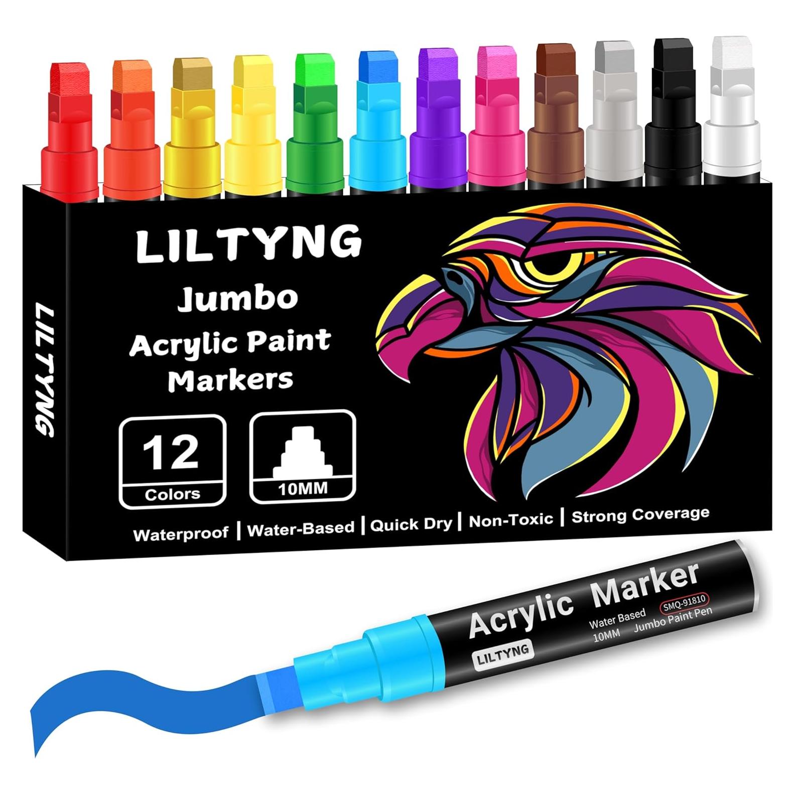 12 Marcadores Jumbo LILTYNG Punta Fieltro 10mm Multicolor