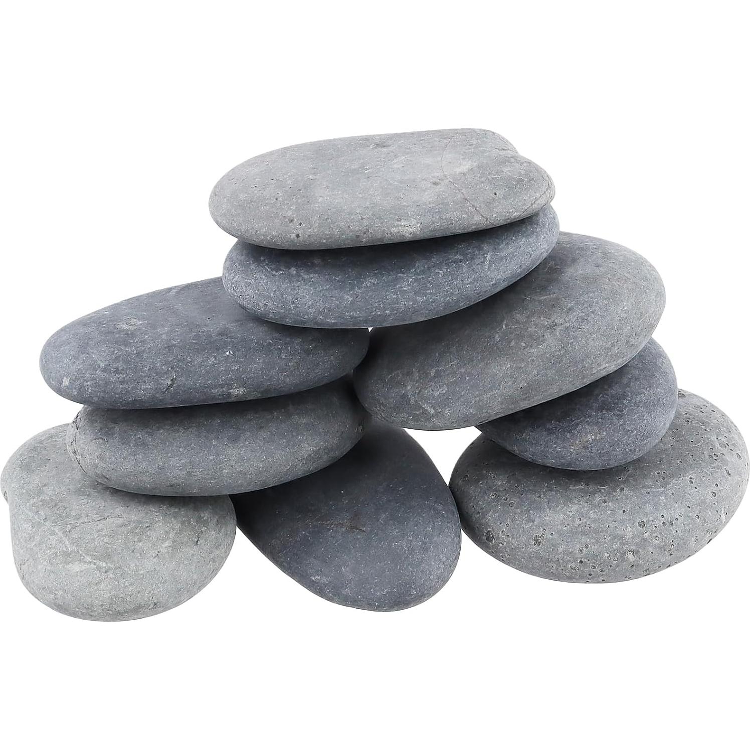 Paquete de 20 Rocas de Río Suaves para Pintar GINLANK 10-12 cm