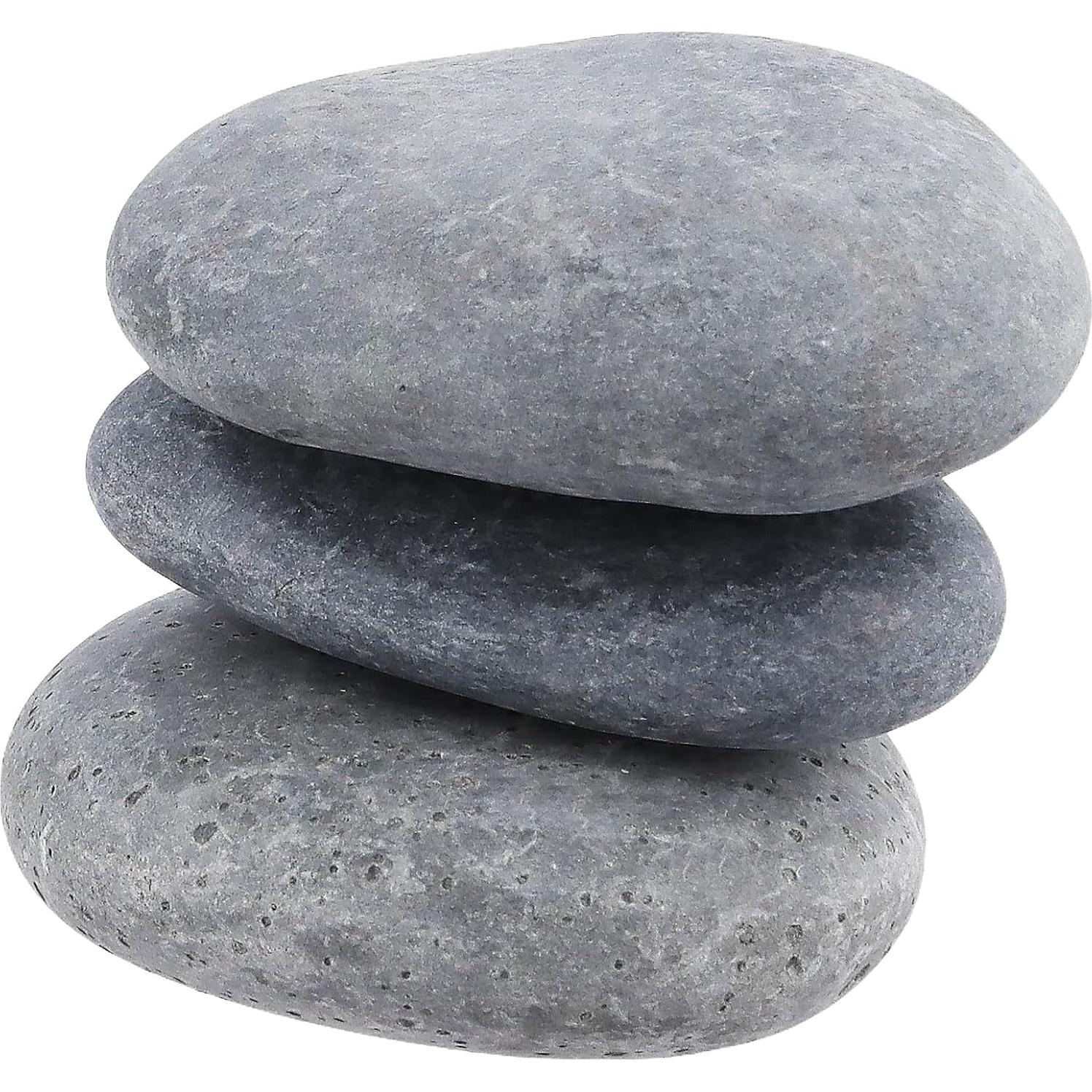 Paquete de 20 Rocas de Río Suaves para Pintar GINLANK 10-12 cm