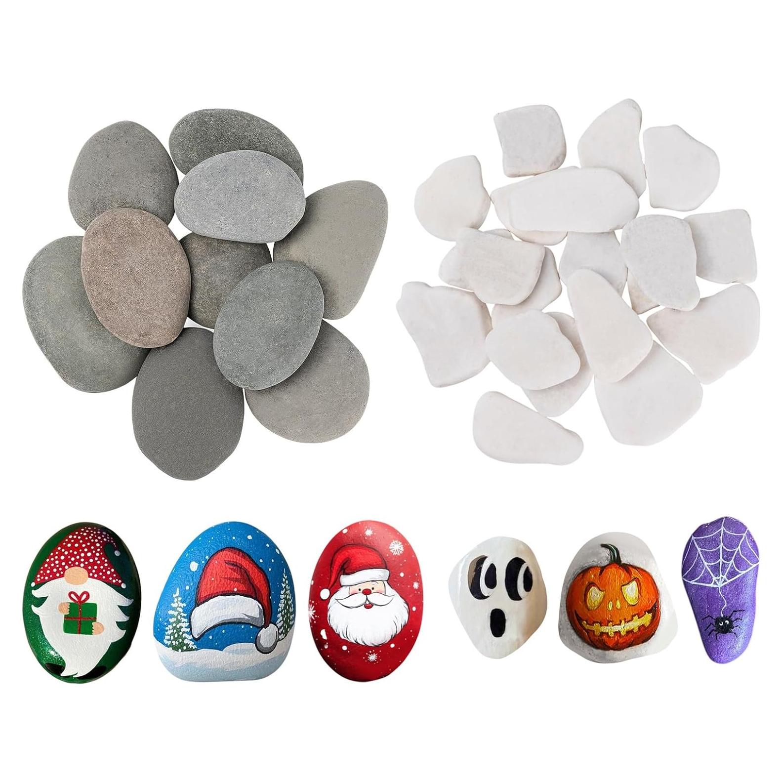 30 Piezas Rocas Planas para Pintar HFKPJRT 5-8 cm DIY