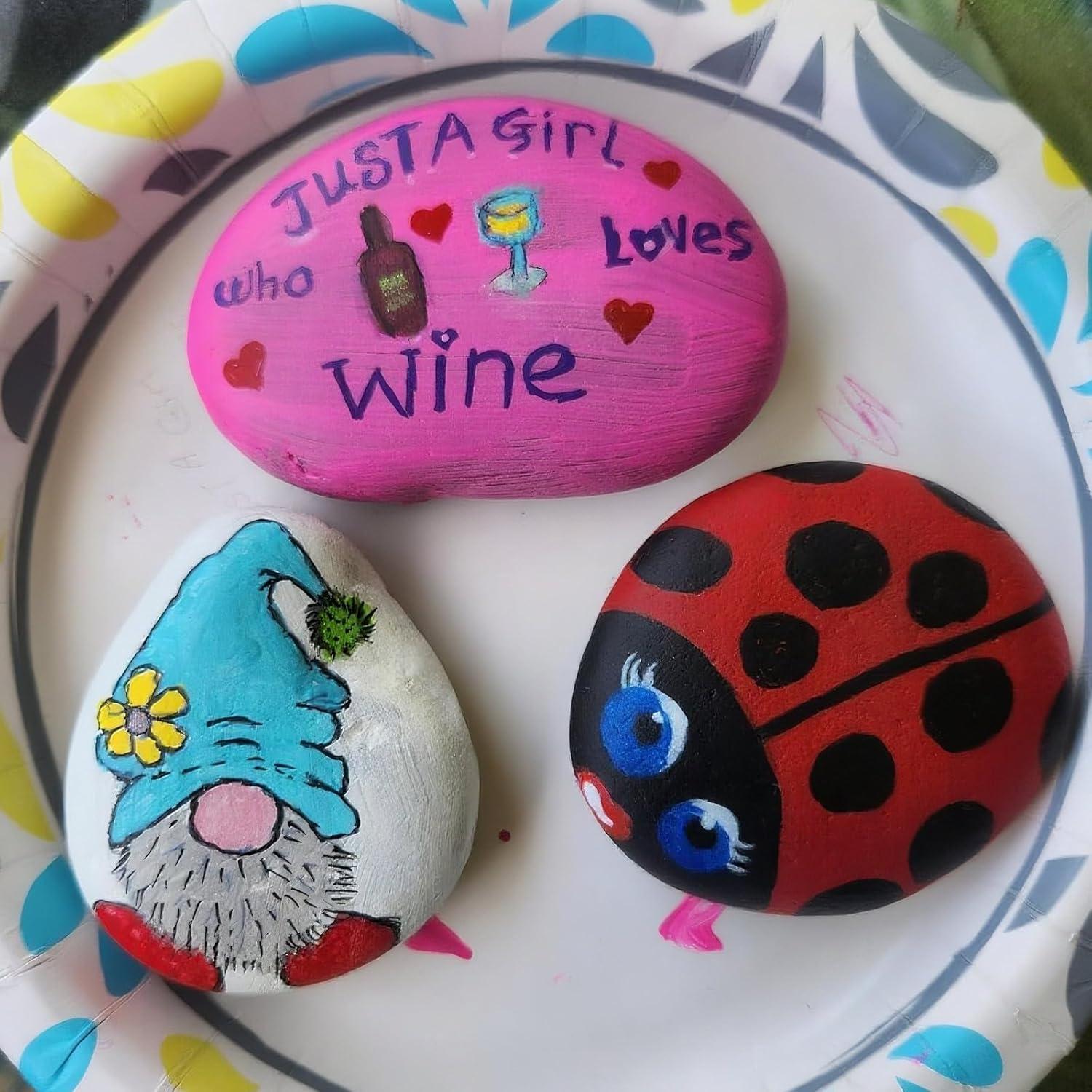 30 Piezas Rocas Planas para Pintar HFKPJRT 5-8 cm DIY