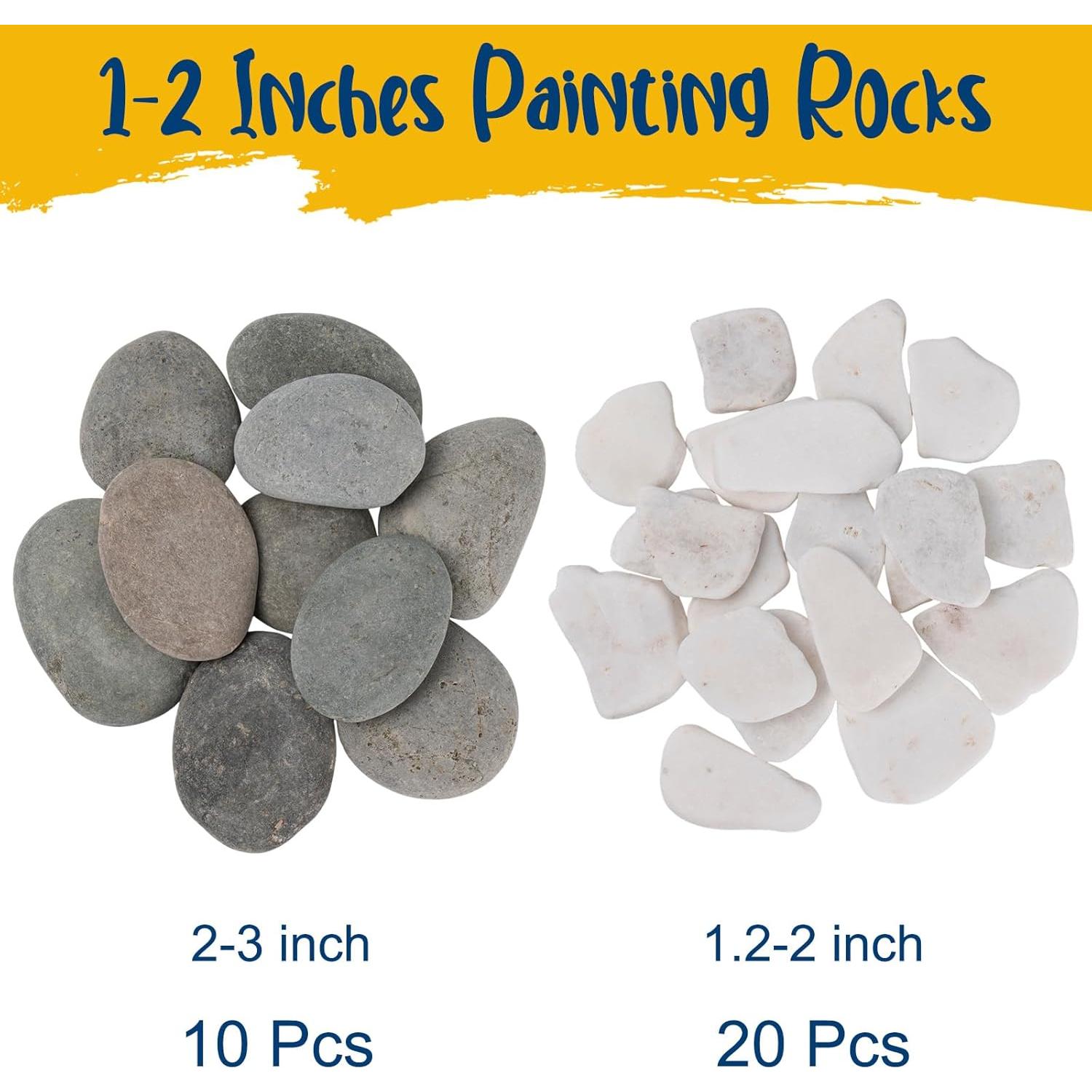 30 Piezas Rocas Planas para Pintar HFKPJRT 5-8 cm DIY