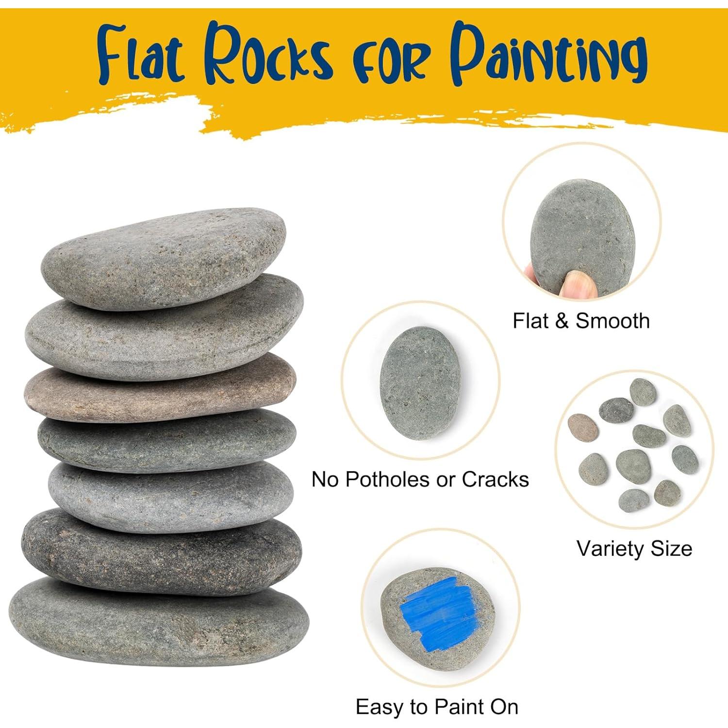 30 Piezas Rocas Planas para Pintar HFKPJRT 5-8 cm DIY