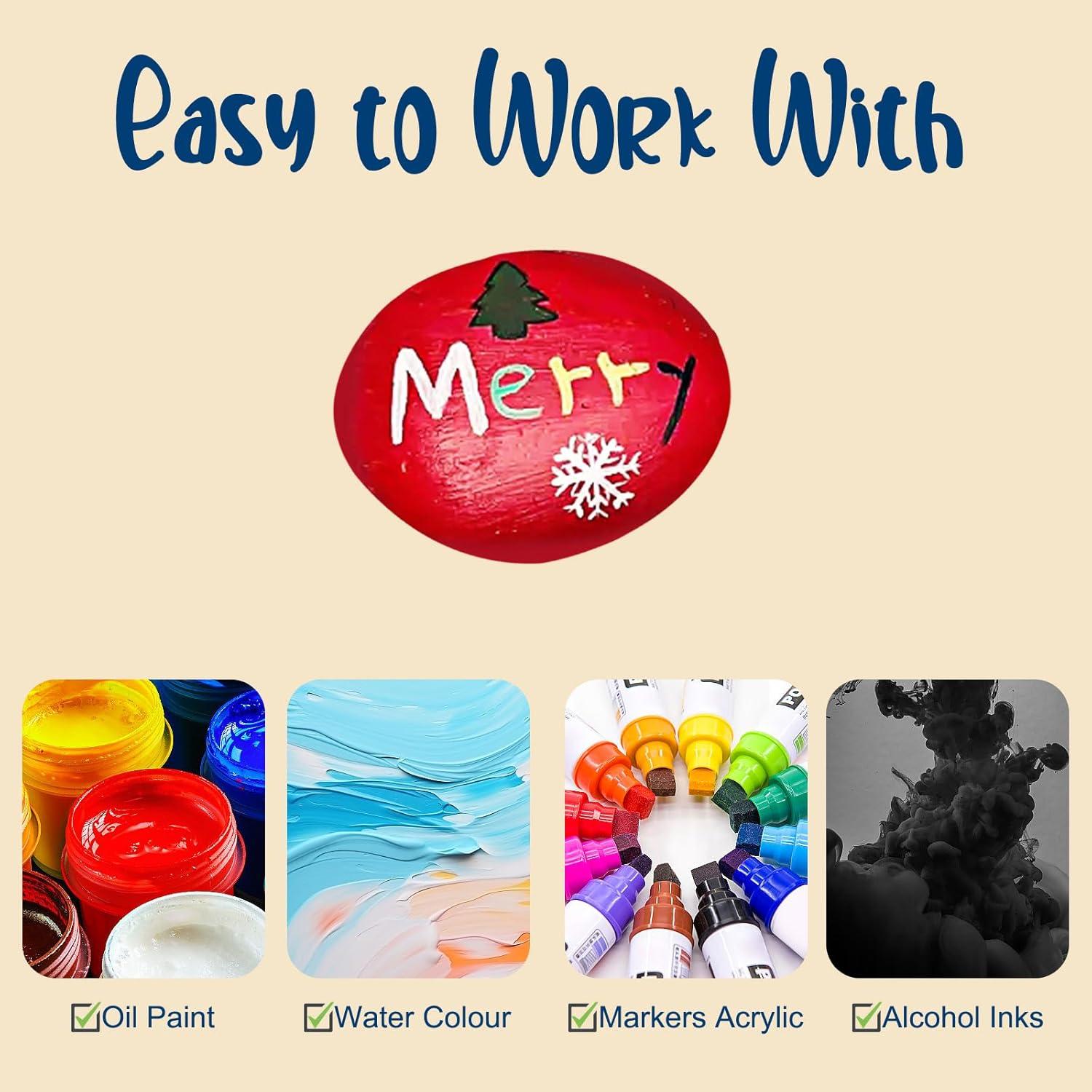 30 Piezas Rocas Planas para Pintar HFKPJRT 5-8 cm DIY