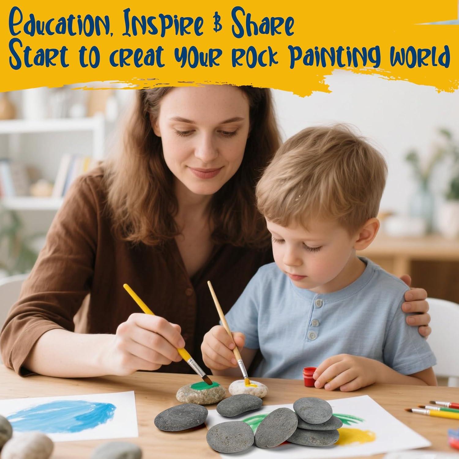 30 Piezas Rocas Planas para Pintar HFKPJRT 5-8 cm DIY