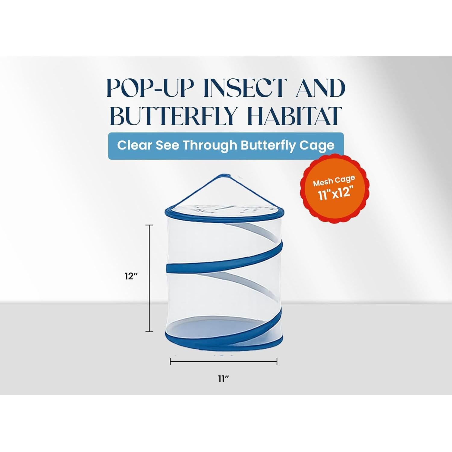 Jaula Plegable para Mariposas Nature Gift 30.5cm Malla Transpirable