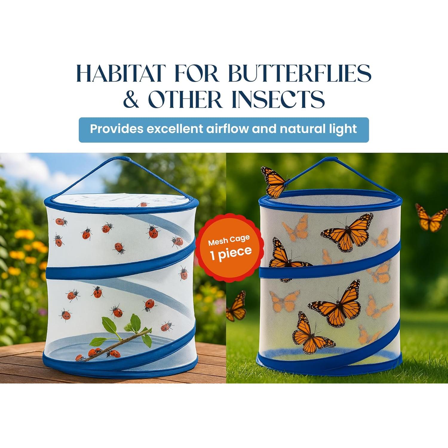 Jaula Plegable para Mariposas Nature Gift 30.5cm Malla Transpirable