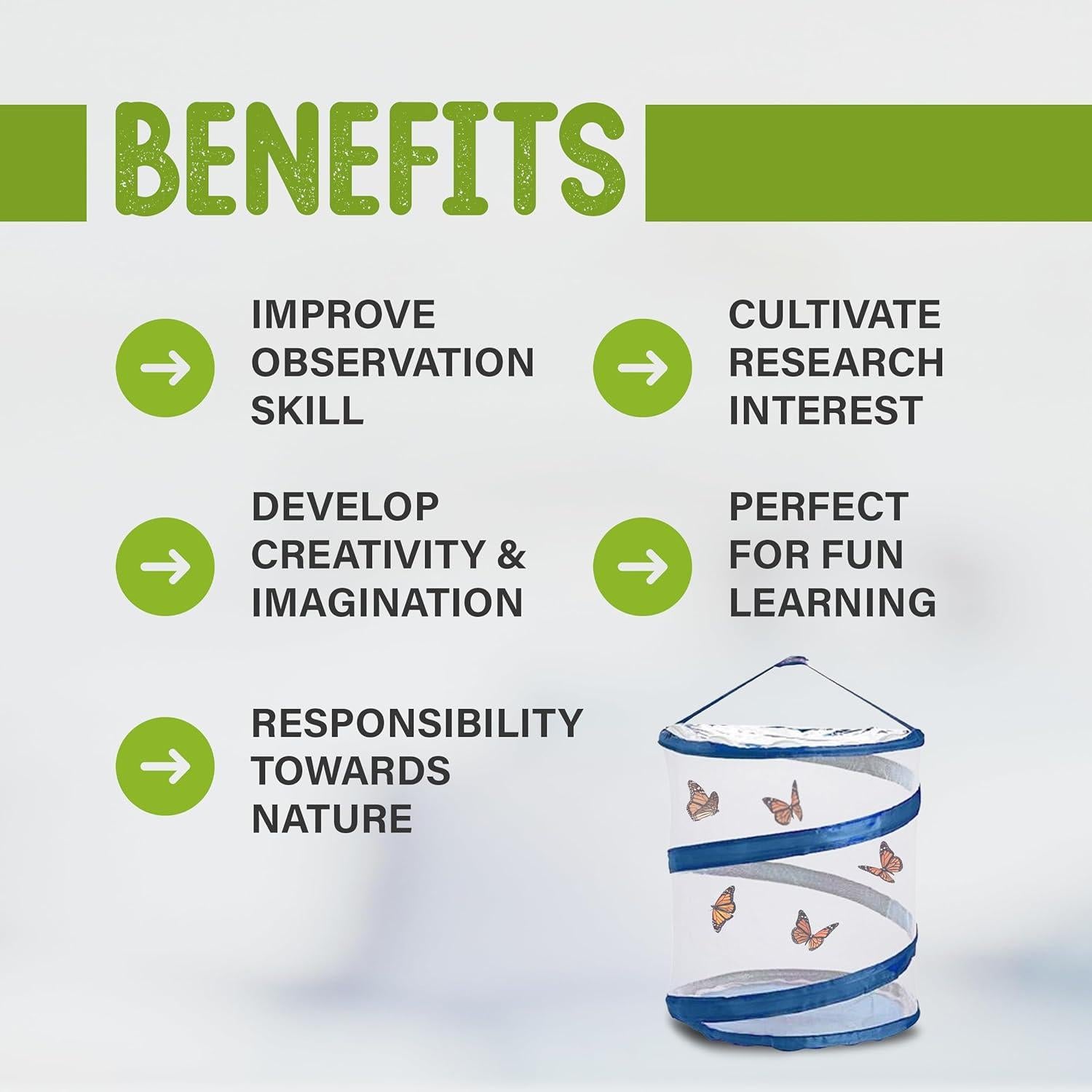 Jaula Plegable para Mariposas Nature Gift 30.5cm Malla Transpirable