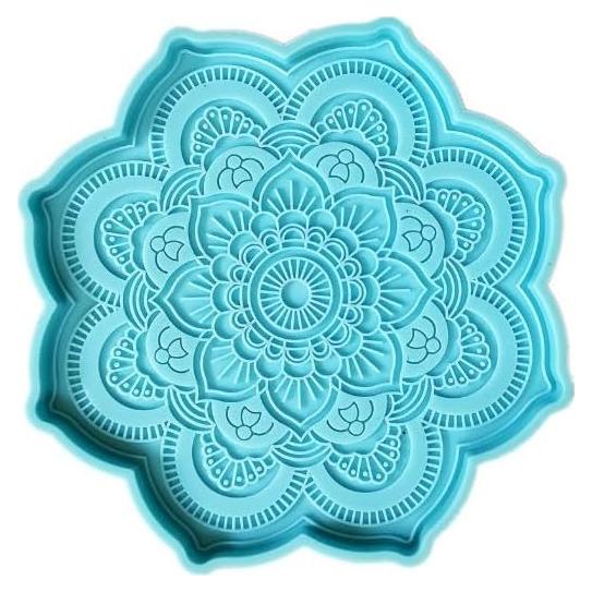 Moldes de Silicona Cauaoa para Resina Epóxica Mandala 11.94 cm