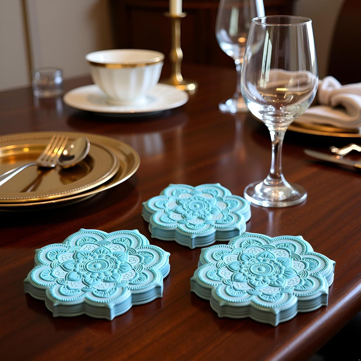 Moldes de Silicona Cauaoa para Resina Epóxica Mandala 11.94 cm