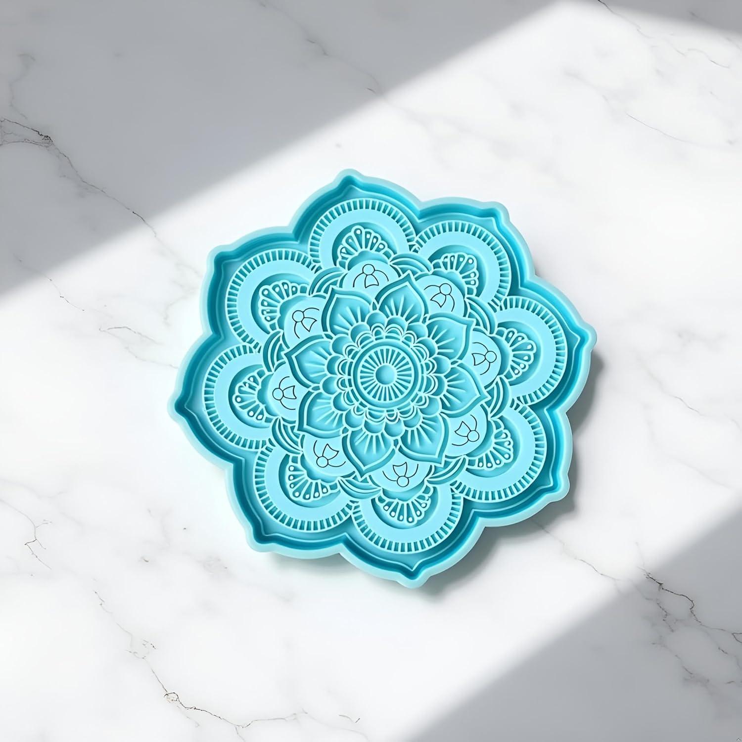 Moldes de Silicona Cauaoa para Resina Epóxica Mandala 11.94 cm